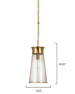 Nara 1-Light Pendant, Antique Brass