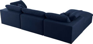 Carmen Cloud Modular Sectional In Navy Linen Fabric