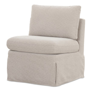 Moe's Fable Slipcover Dining Slipper Chair Beige