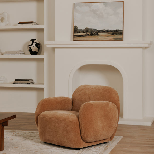 Hazel Lounge Chair in Copper Velvet