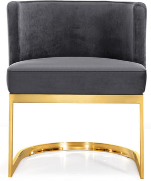 Donna Dining Chair In Grey Velvet and Gold