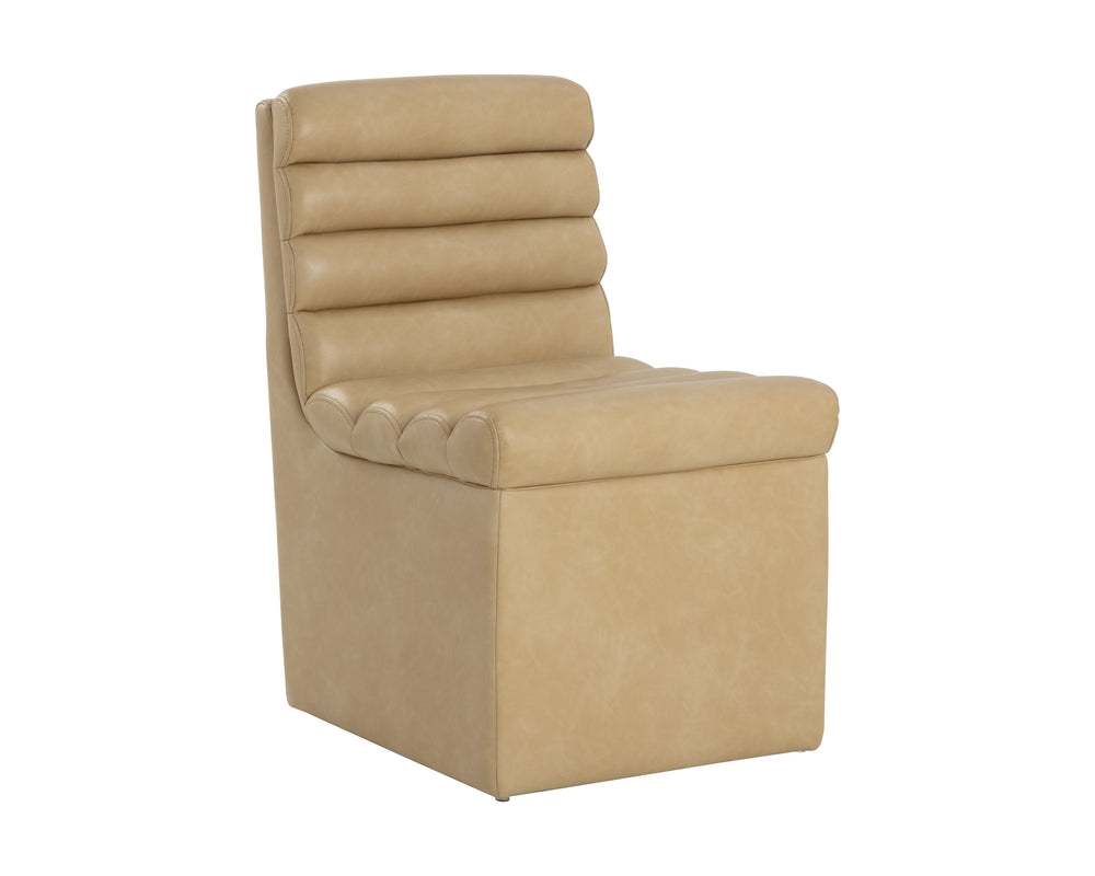 NORM WHEELED DINING CHAIR - COPLEY LATTE