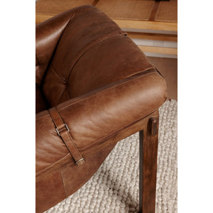 Moe's Bellos Accent Chair in Top-Grain Brown Leather