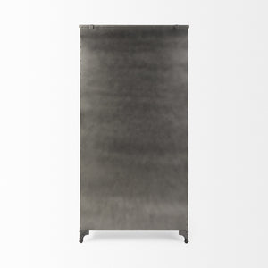 Poppy II 73.8" H Black Metal With Glass Door Display Cabinet