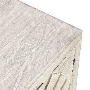 Apollo Solid Mango Wood Cabinet - Coastal White