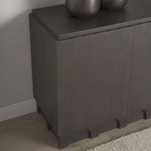Wagner Dark Brown Wood w/ Arched Design Accent Cabinet