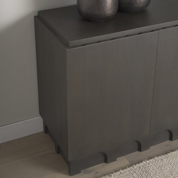 Wagner Dark Brown Wood w/ Arched Design Accent Cabinet