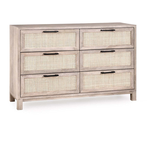 Jensen Solid Wood Dresser in Meadow Taupe with Cane Detailing