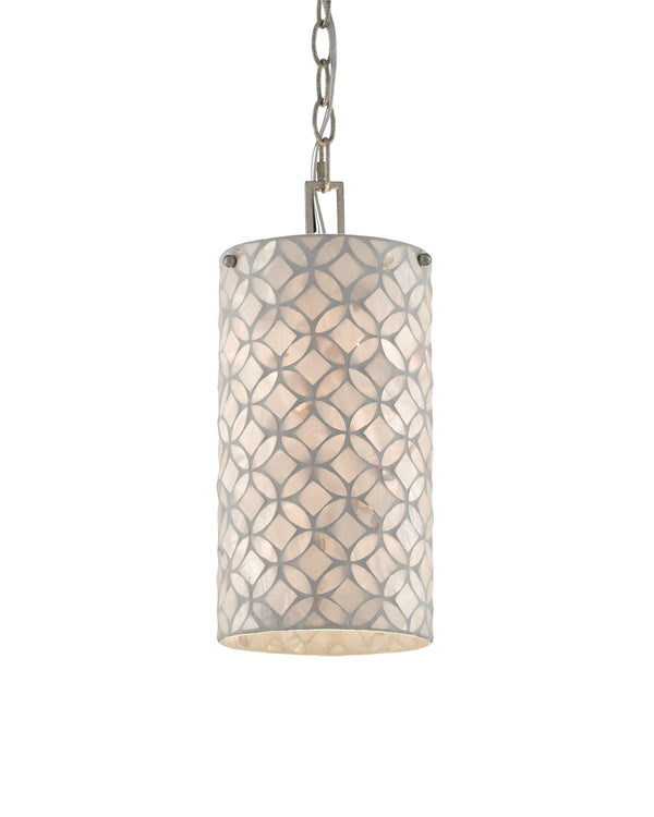 Ellison Pendant In Pearl & Antique Silver Leaf