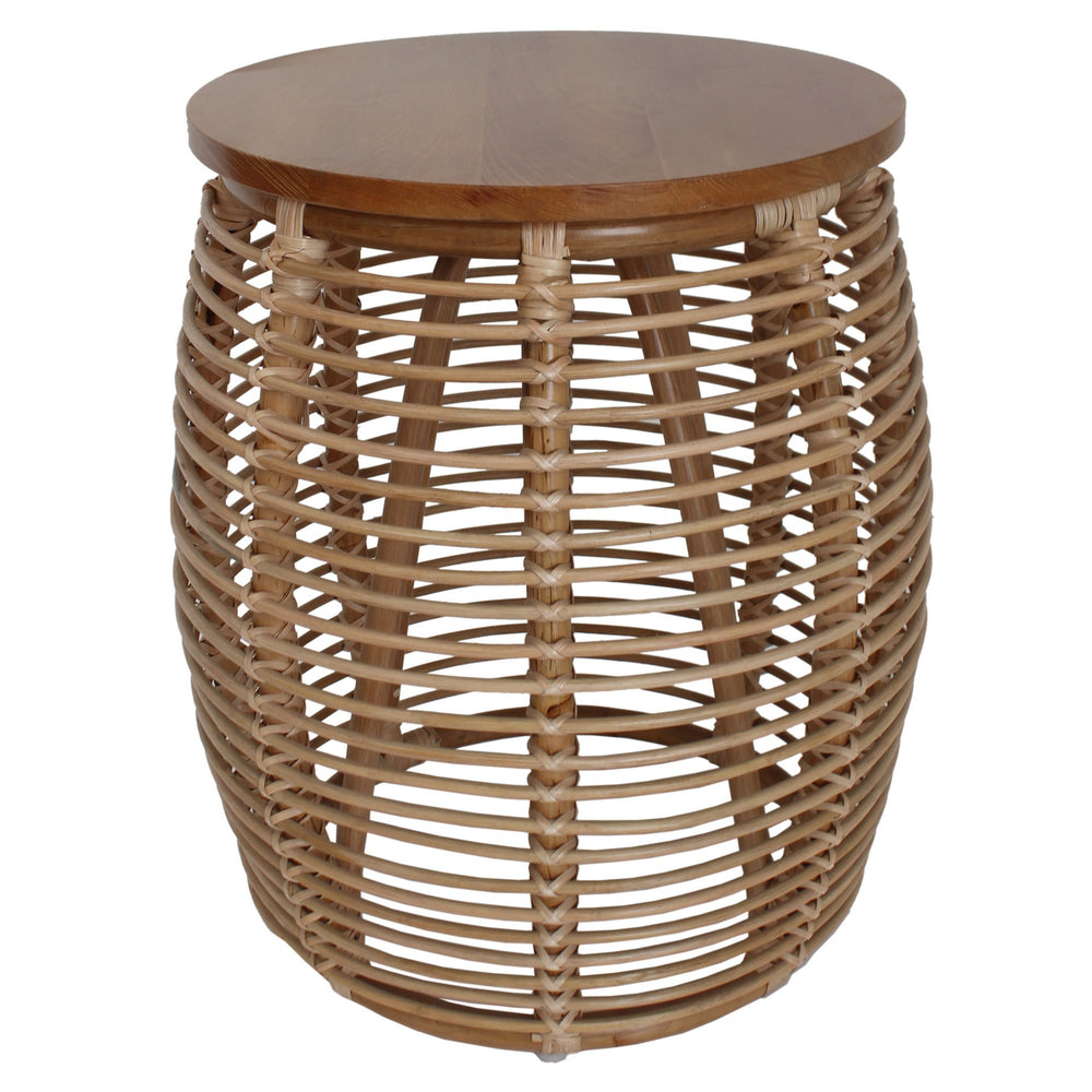 Iris Rattan End Table In Honey