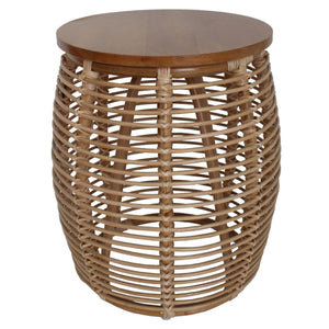 Iris Rattan End Table In Honey