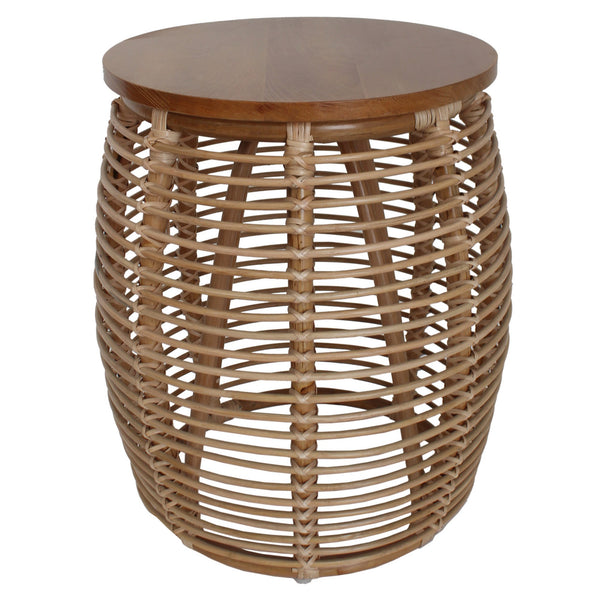 Iris Rattan End Table In Honey