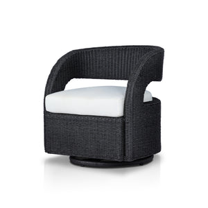 Hawkins Outdoor Swivel Chair in Vintage Coal
