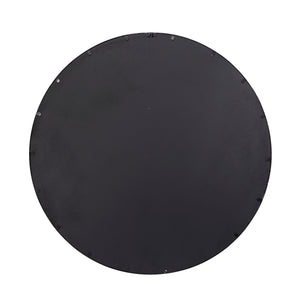 Refined Iron Round Wall Mirror, Black