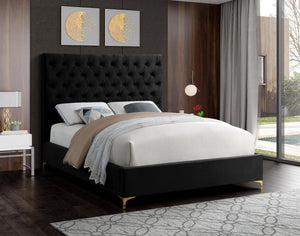 Robin Full Bed In Black Velvet