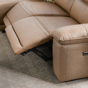 Branford Leather Power Recliner Sectional with LAF Chaise