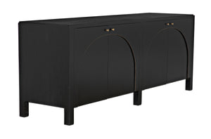 Weston Sideboard, Hand Rubbed Black with Light Brown Trim