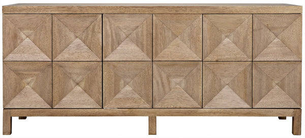 Quadrant 3 Door Sideboard, Washed Walnut