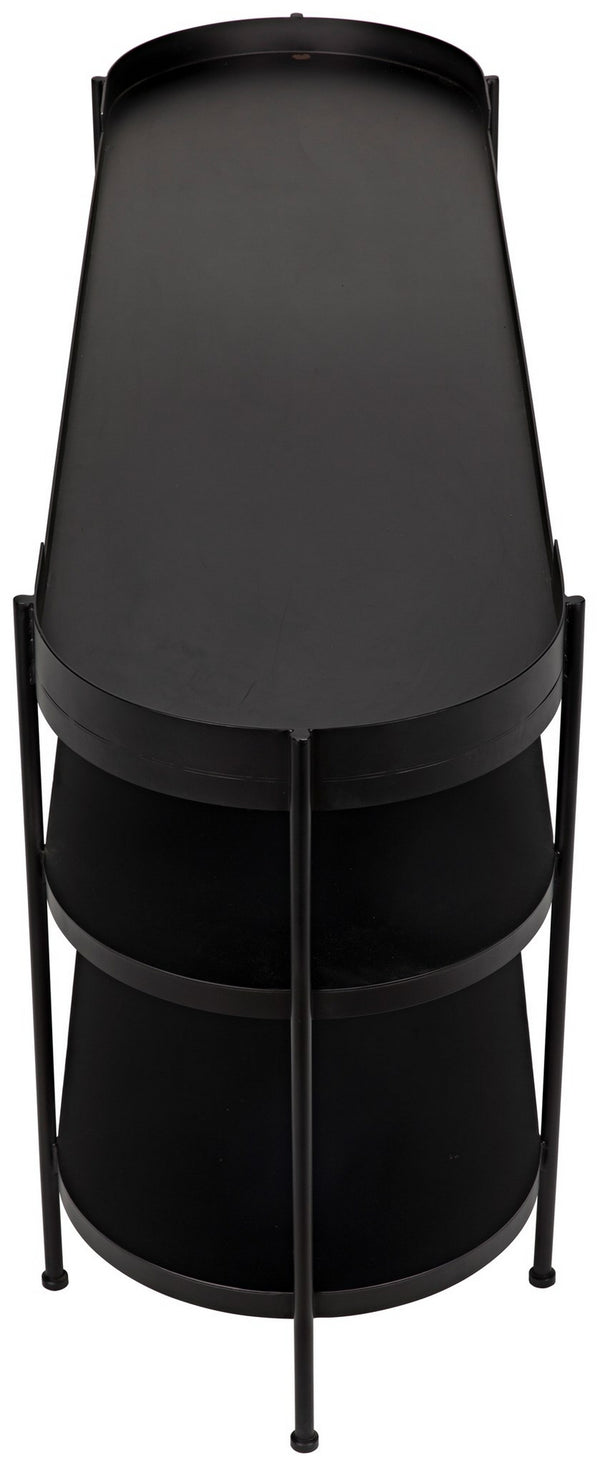 Cassio Console in Matte Black Industrial Steel