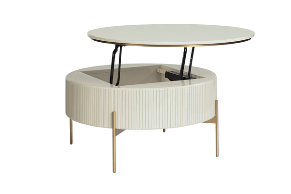 PALOMA LIFT TOP COFFEE TABLE - HIGH GLOSS CREAM