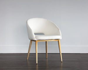 Thatcher Dining Chair - Antique Brass - Snow