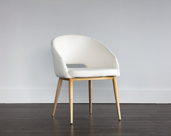 Thatcher Dining Chair - Antique Brass - Snow