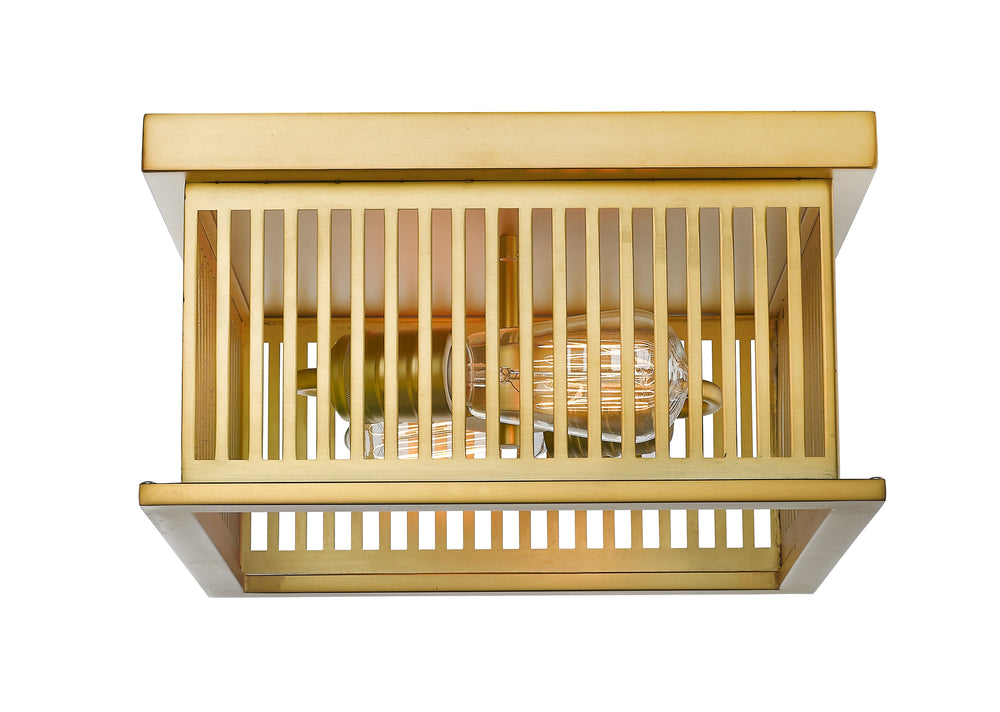 Camellia 2 Light Flush Mount in Brass Finish