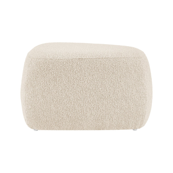 Carlese Boucle Small Ottoman, Palladian Beige