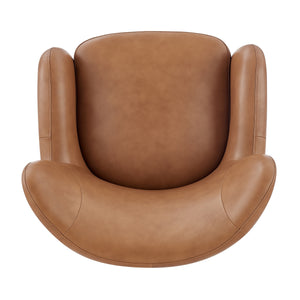 Tiffany KD Top Grain Leather Accent Arm Chair, Garrett Caramel