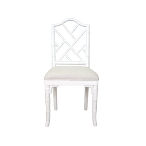 BAMBOO DINING CHAIR IN WHITE  LACQUER