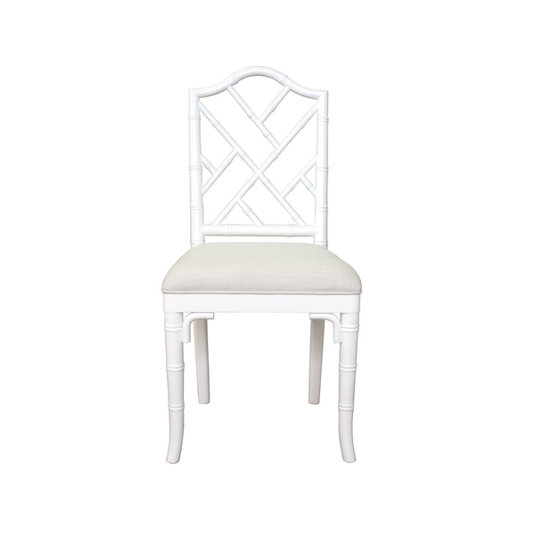 BAMBOO DINING CHAIR IN WHITE  LACQUER