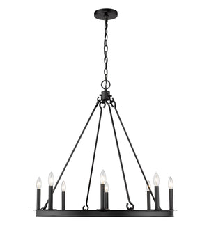 Barclay 8 Light Chandelier in Matte Black Finish