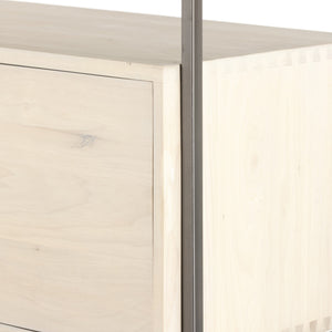 Trey Modular Wall Desk W/ 1 Bookcase - Dove Poplar