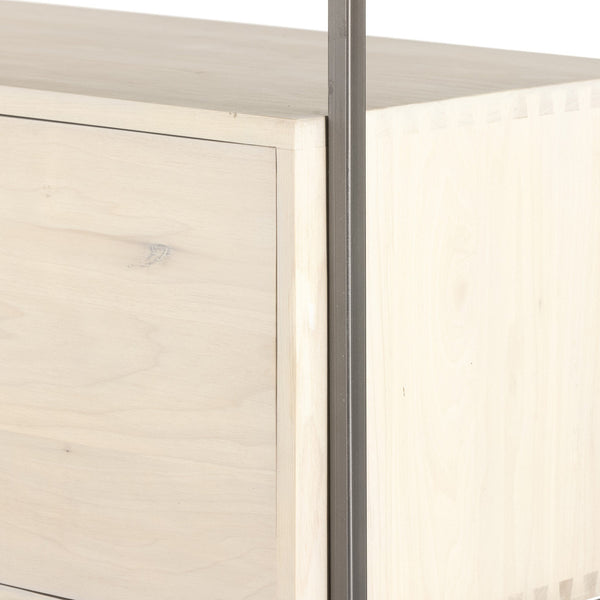 Trey Modular Wall Desk W/ 1 Bookcase - Dove Poplar