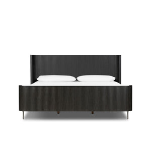 Fletcher King Bed - Distressed Black Oak