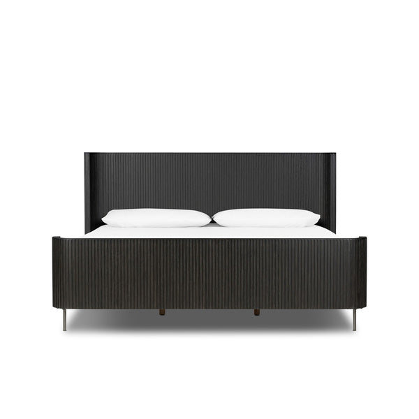 Fletcher King Bed - Distressed Black Oak