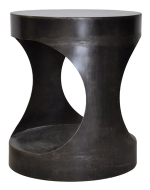 Eclipse Industrial Steel Round Side Table in Matte Black