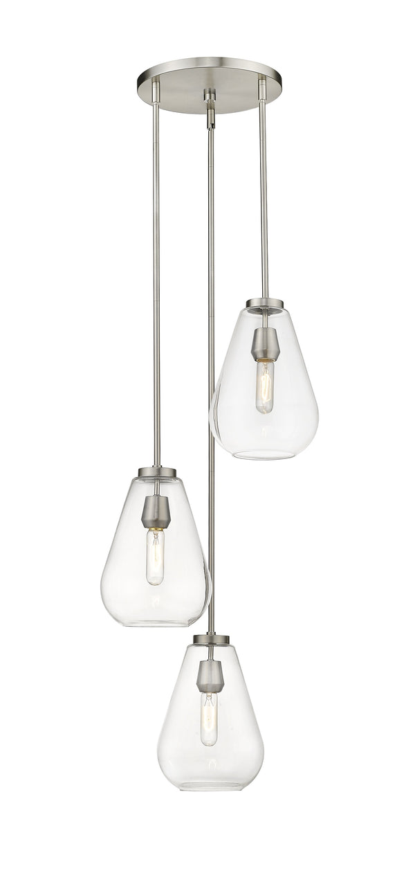 Ayra 3 Light Pendant in Brushed Nickel Finish