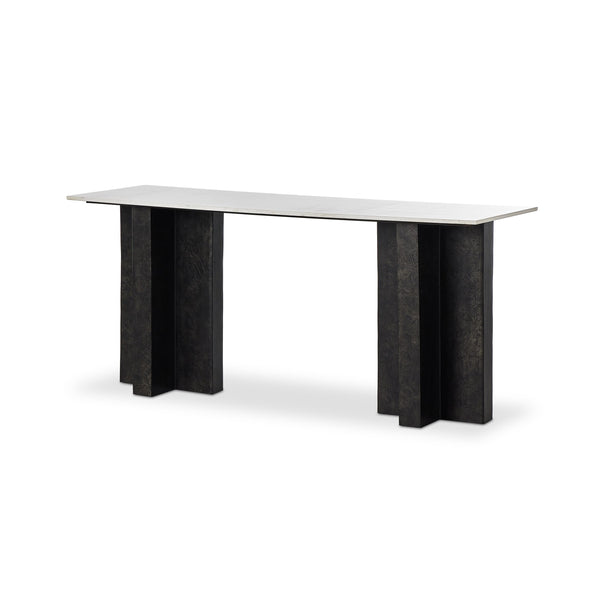 Terrell Large Console Table in Polished White