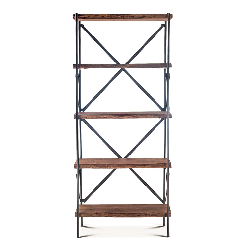 Organic Forge 78-Inch Tall Live Edge Bookshelf
