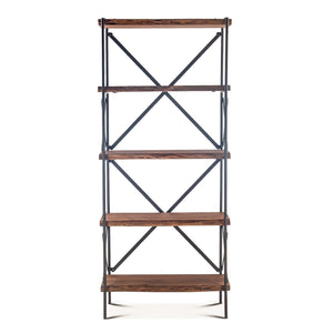Organic Forge 78-Inch Tall Live Edge Bookshelf