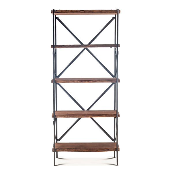 Organic Forge 78-Inch Tall Live Edge Bookshelf