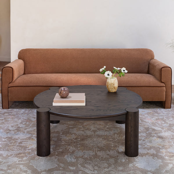Moe's Leo Sofa in Light Brown with Rolled Arms
