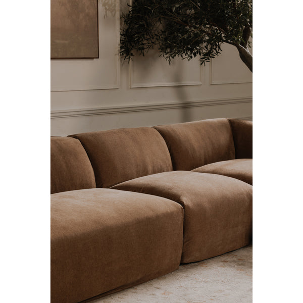 Isla Right Arm Facing Chaise in Mocha