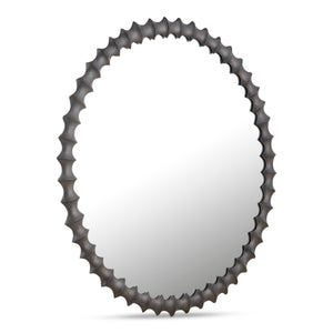 Whitby Mirror in Aged Black Cast Aluminum