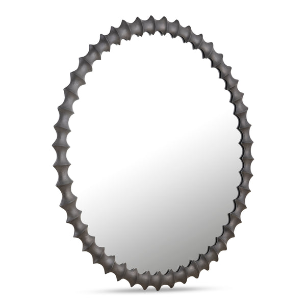 Whitby Mirror in Aged Black Cast Aluminum