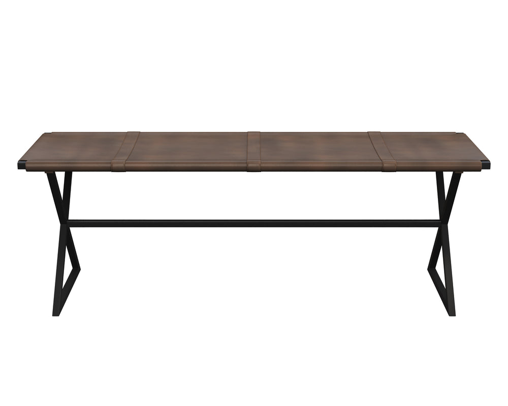 ELON BENCH - VINTAGE COGNAC LEATHER