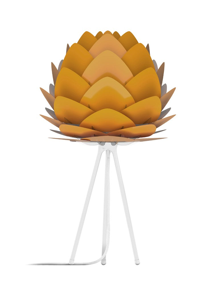Aluvia Table Lamp in Saffron with White Base