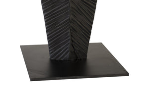  Carved Leaf on Stand, Burnt, Large