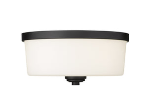 Arlington 3 Light Flush Mount in Matte Black Finish